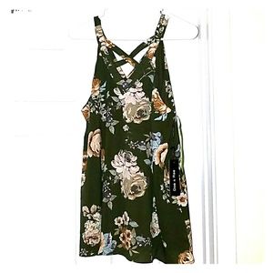 Green criss cross top